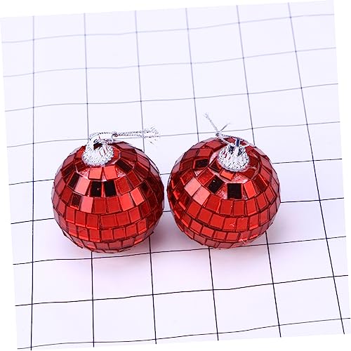 1 unidad de bola espejada roja reflectante para decoración de fiestas, bodas y festivales, ideal para discotecas y eventos miniatura 2