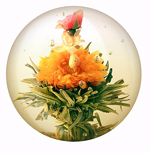 6 Teeblumen Geschenk-Box - Grüntee Variationen, Originelle Idee zum Geburtstag, Muttertag, Weihnachten, tolles Geschenk nicht nur für Frauen und Teeliebhaber, Teeblüten, Erblühtee