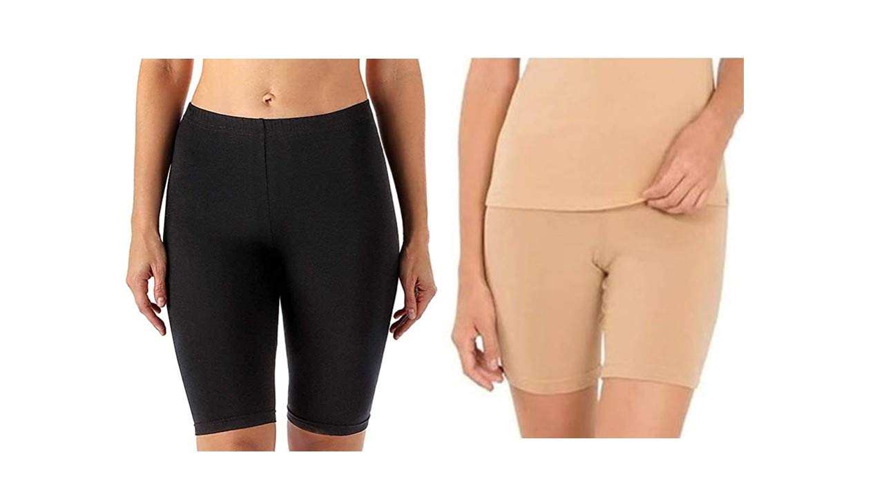 Regalia Procot Womens Tights Shorts Underskirts Cycling Shorts for Yoga Running Gym Sleepwear Beachwear 4 Way Stretchable Cotton Lycra Combo Pack