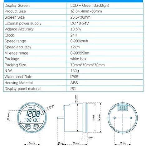 Miniatura 4 de Velocímetro GPS odómetro impermeable con pantalla digital verderojoazul. Universal adecuado