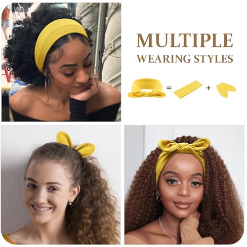 Image of DRESHOW 8 Pack Bow Headbands for Women Girls Elastic Headwraps Knotted Headband Rabbit Ears Turban Non-Slip Sport Cute Hair Accessories