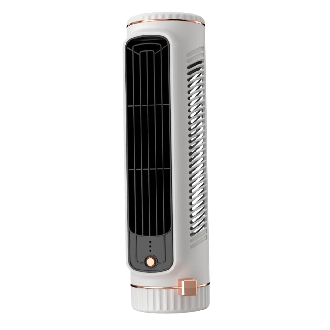 Sjfbebsy Tower Fan for Bedroom, Mini Portable Bladeless Tower Fan with 3D Air Circulation Quiet Operation for Bedroom White