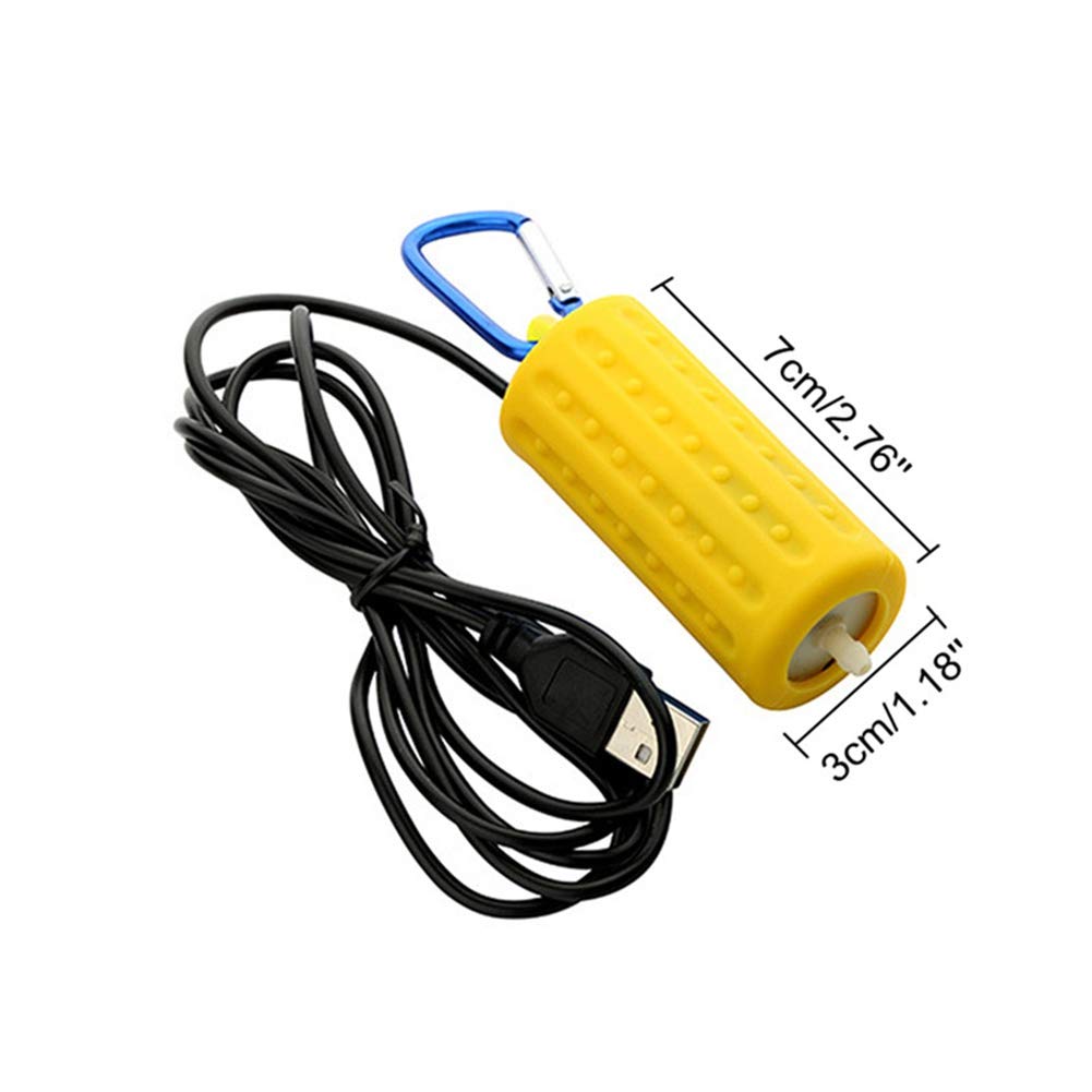 Bullpiano Oxygen Pump for Aquarium Mini Quiet Aquarium air Pump for Fish Tanks and Nano Aquariums with Check Valve, Hook and Suction Cup