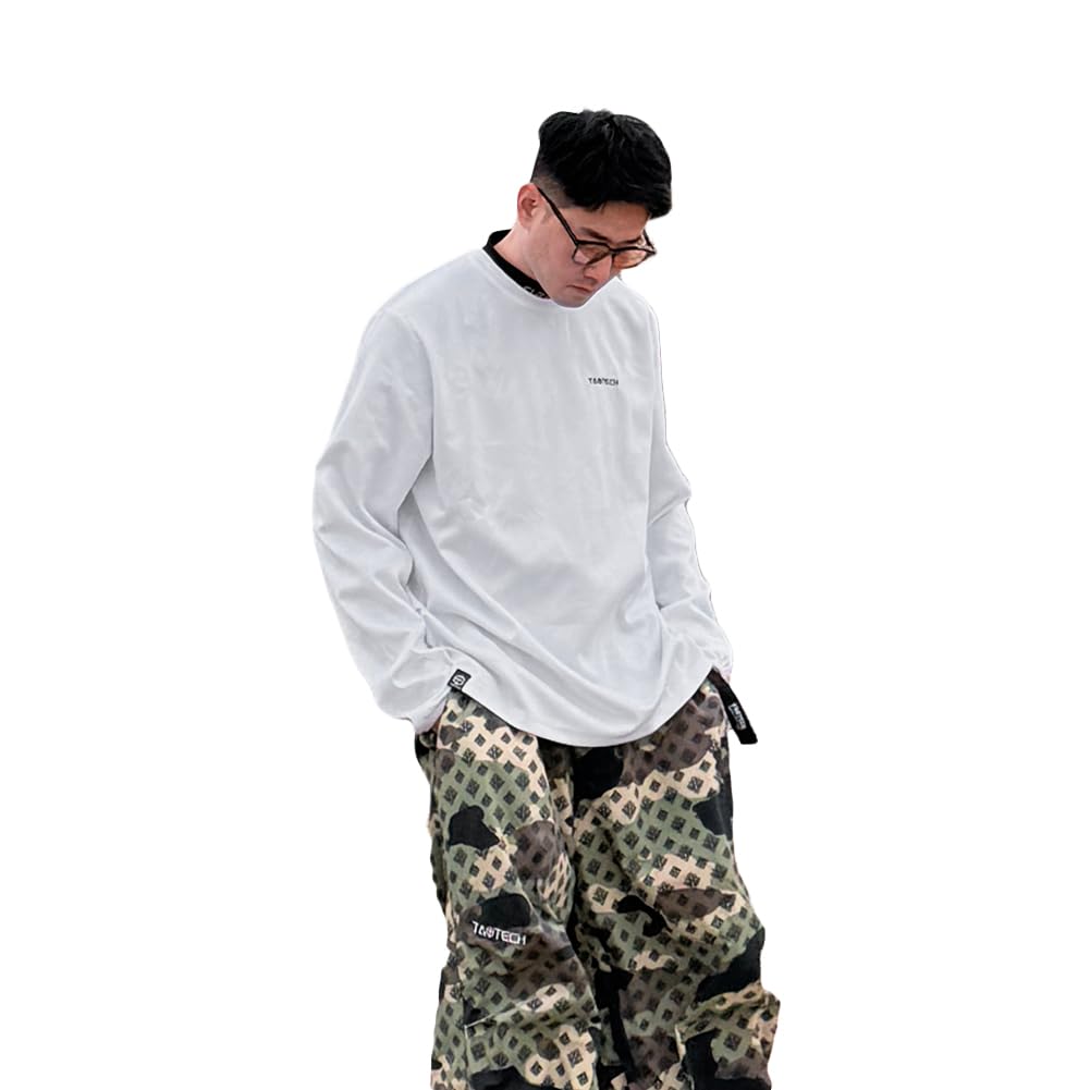 Amazon.co.jp: TaoTech Long Sleeve T-Shirt, Hem Switching, Paisley