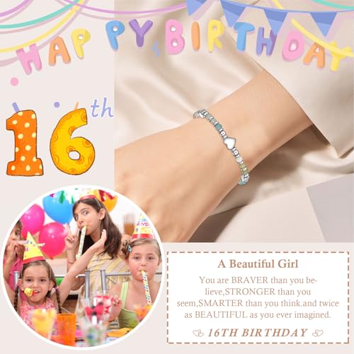 Image of 4-12 Year Old Girl Birthday Gifts, Adjustable Pink White Pearl Beaded Bracelet for Teen Girls, 4-12th Happy Birthday Christmas Graduation Gifts for Daughter Granddaughter Niece