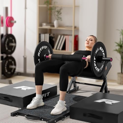 RITFIT Olympic Barbell 4ft/6ft - 2 Inch Weight Bar for Strength Training, Weightlifting, Squat, Deadlift, Bench Press, Curl, Overhead Press - 350lbs/500lbs Capacity 4FT Black/Pink by RitFit - Image 9