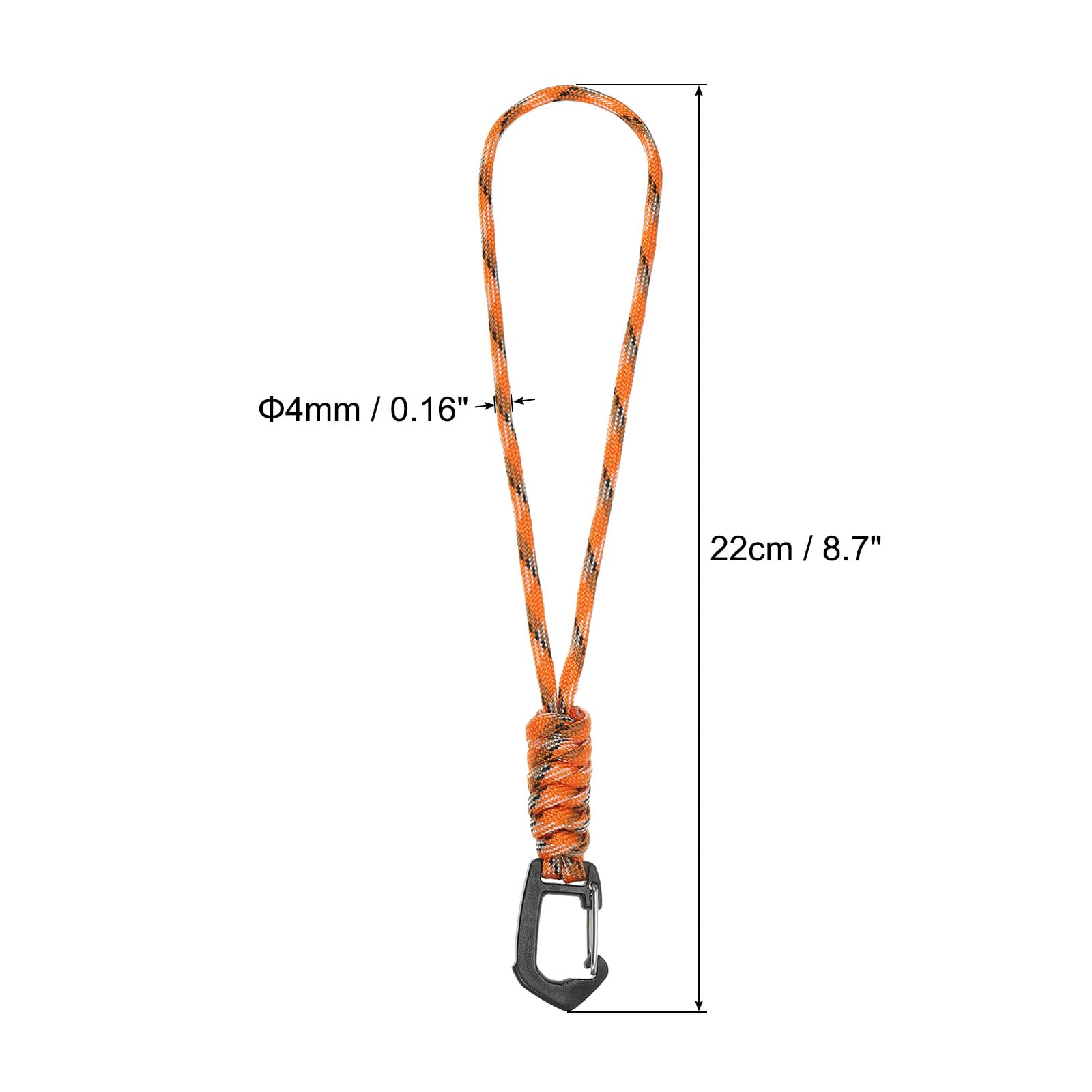PATIKIL Badge Lanyard 8.6 Inch, Necklace Keychain Cord Metal Clasp Hook Ring Strap for Keys Whistle ID Card Badge Holder Camo Orange - Image 2
