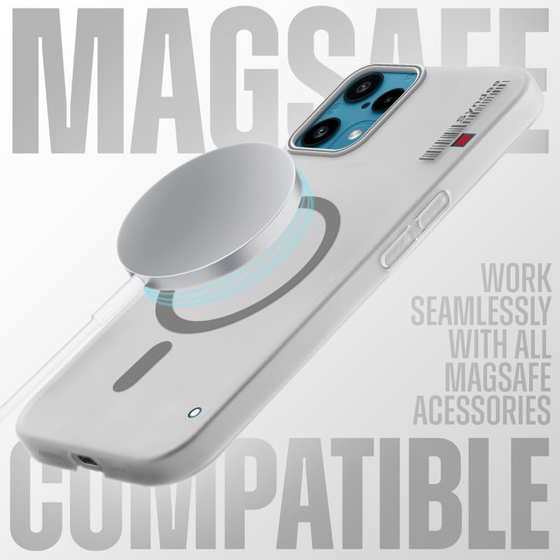 Image of Mr. Case Back Cover for Nothing Phone 3A Lite 5G Elegant Frosted White Translucent Back Only Compatible with Wireless Magnetic Accessories | Anti-Scratch Shockproof Phone Case - Grey