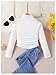 SOLY HUX Toddler Girl's T Shirt Turtleneck Long Sleeve Ruched Tee Slim Fit Casual Tops Solid White 4Y