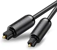 Cabo Fibra Ótica Toslink Macho/Macho 1,5 Metros Preto Ampla Compatibilidade Transmissão Estável para Conectar Componentes de Áudio Interface Banhada a Ouro MPOWER