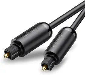 Cabo Fibra Ótica Toslink Macho/Macho 1,5 Metros Preto Ampla Compatibilidade Transmissão Estável para Conectar Componentes de Áudio Interface Banhada a Ouro MPOWER