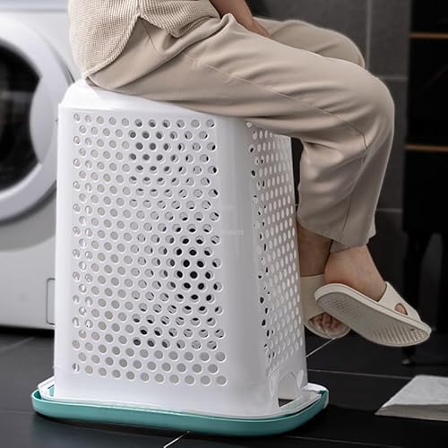 CAIYONG Shelf Japanese Plastic Large Household Creative Dirty Clothes Basket with Wheels Bathroom with Handles Toys Clothes Organizer Gift Basket for Room