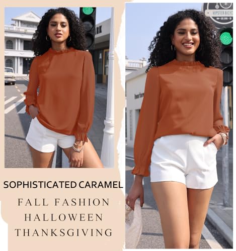 Image of Aifer Womens Blouses Dressy Casual Business Work Shirts Mock Neck Tops