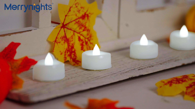 Image of merrynights LED Candles, Tea Lights Candle Battery Operated, 24-Pack 200+Hours Flameless Tealight Candle, Realistic Tea Lights for Halloween Christmas Wedding, Pure White Light