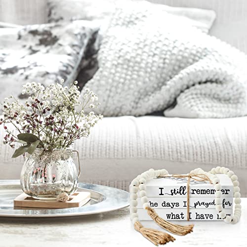Image of Pinkunn 4 Pcs Farmhouse White Fake Decorative Books for Home Office