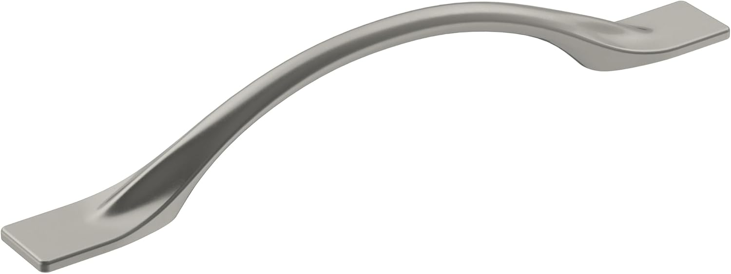 Amerock | Cabinet Pull | Satin Nickel | 5-1/16 inch (128 mm) Center-to-Center | Uprise | 1 Pack | Drawer Pull | Cabinet Handle | Cabinet Hardware