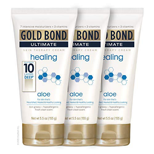 Gold Bond Ultimate Skin Therapy Cream Healing Aloe, 5.5 Ounce (Pack of 3) Body Cream for Rough, Dry Skin with Aloe