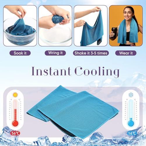 Image of Redbaker 90 Pcs Cooling Towels Bulk for Neck Face 40 inchx12 inch,Bright Color