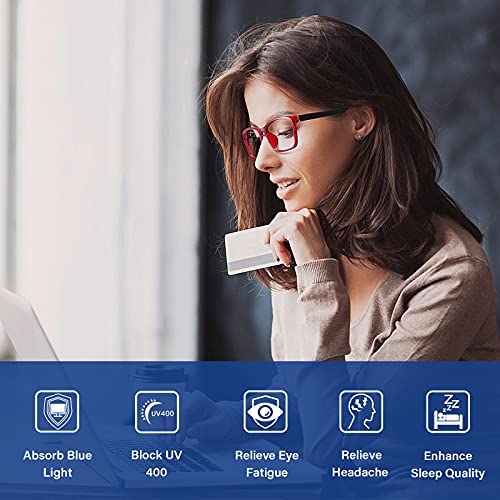 Image of Cyxus Blue Light Glasses Computer Glasses UV Blocking GRP Square Frame Clear Lens Ultra Light Eyewear