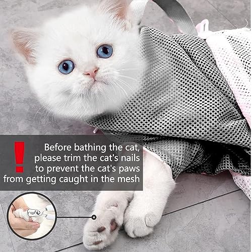 Marosynix-Cat-Bathing-Grooming-Bag-Anti-Bite-Anti-Scratch-Adjustable-Pet-Restraint-for-Bathing-Nail-Trimming-Medicine-Injection-Secure-Calming-with-Adjustable-Straps-Zippers