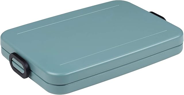 Mepal  Lunch Box Take a Break Flat  Nordic Green  Capacity 800 ml  Compartment Lunch Box  Ideal for Meal Prep  Sandwich Box - Dishwasher Safe