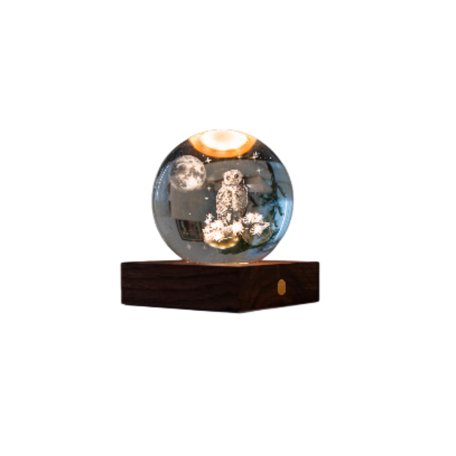 Gingko Design Amber Crystal Light - Owl Moon, Moon-gray