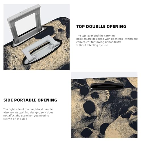 Pattern Of Numerous Skulls Elastic Travel Luggage Covers Dustproof Scratch-Resistant Suitcase Protector Fit 22-24 Inch3