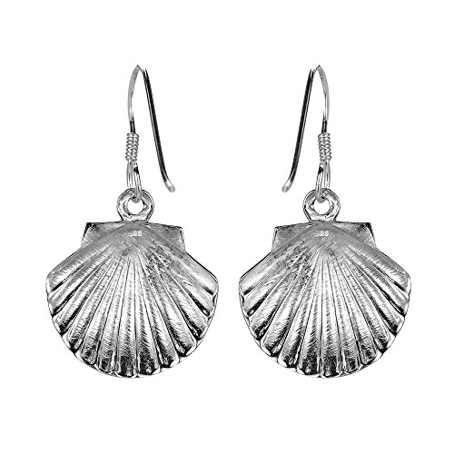 AeraVida Beach Summer Seashell Clam Boho Sterling Silver Dangle Earrings | Chic Boho Style Sterling Silver Dangle Earring for Women | Jewelry Gift3