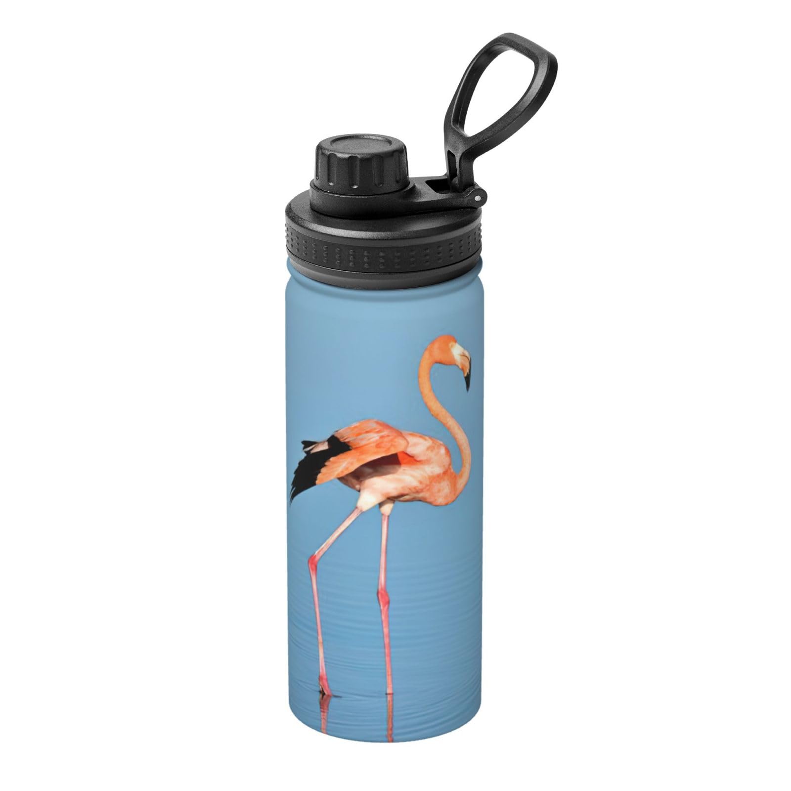 Kfjghhl Insulated Stainless Flamingo In Water Ripple Steel Water Bottle For Sport Gym Travel Leak Camping Hiking Hydration