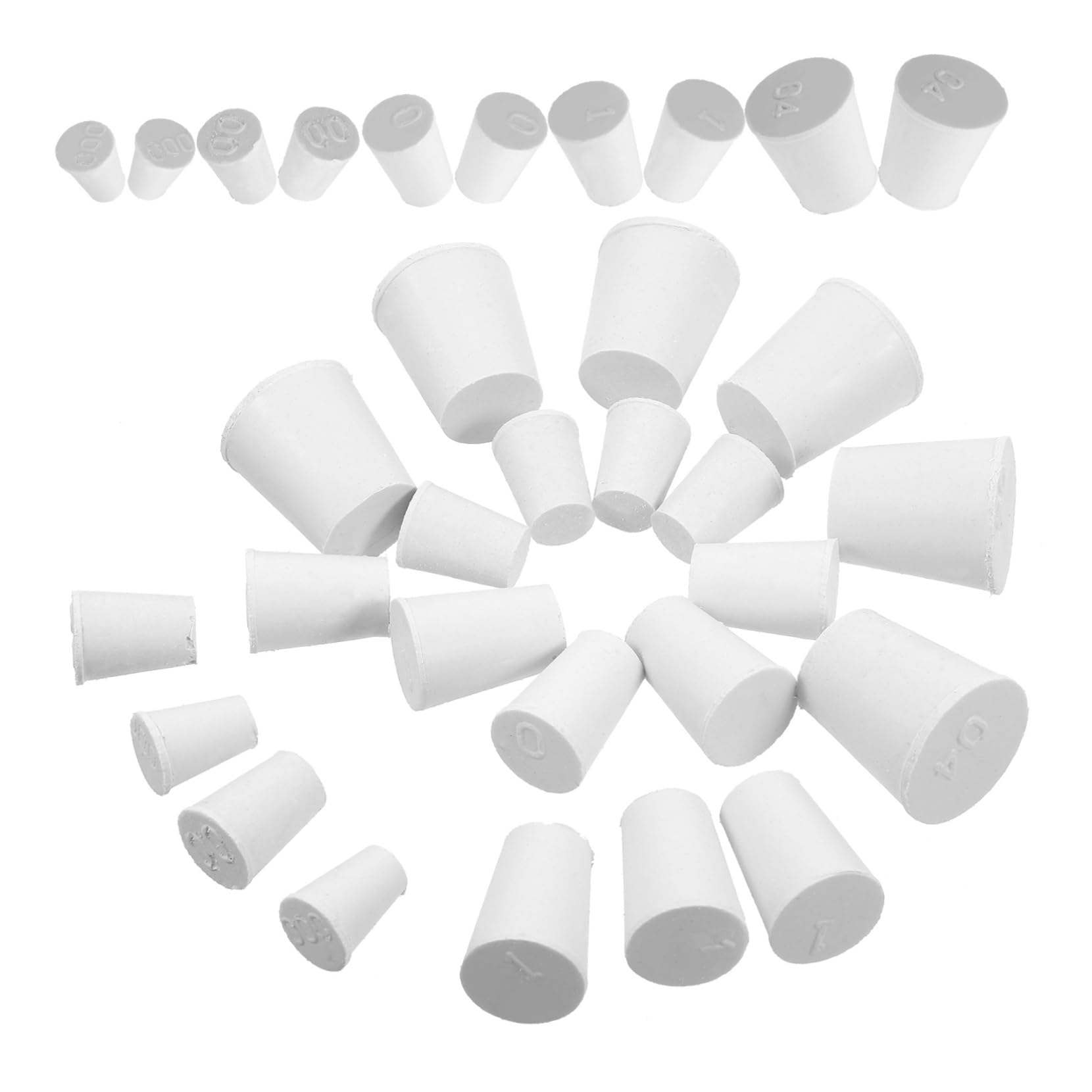 GLEAVI 200pièces Bouchons Caoutchouc Pour Laboratoire Assortiment De Étanches Et Résistants Aux Températures Idéals Pour Tubes à Essai Et Équipements De Recherche