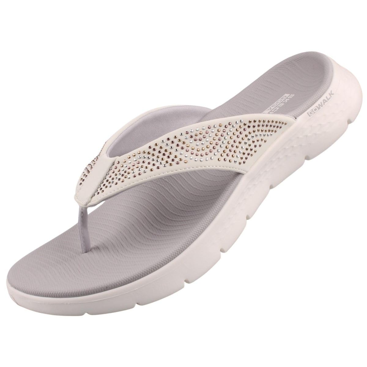 Skechers Beaded 3-Point Sandal for Women - Casual Thong Flip Flops