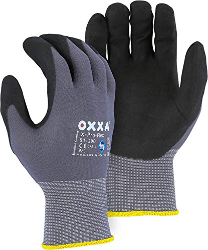 Majestic Gloves 51-290 OXXA X-Pro Flex Safety Work Gloves, MicroFoam Nitrile Grip, Large, Gray, Pack of 12 #1