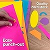 ARTshapes 840 pc Creative Paper Shapes Pack with 70+ Idea Guide - US Made Card Stock - Punch Out Funky DIY Craft Supplies for Whimsical Art Designs, Paper Crafts, and Pattern Play 5 Festive Colors #5
