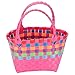Tomaibaby Einkaufskorb Flechtkorb Kunststoff geflochten Einkaufstasche Shopper Korbtasche Tragetasche mit Griffen Shoppertasche Strandkorb Vintage Style für Snack Spielzeug Wäsche Picknick
