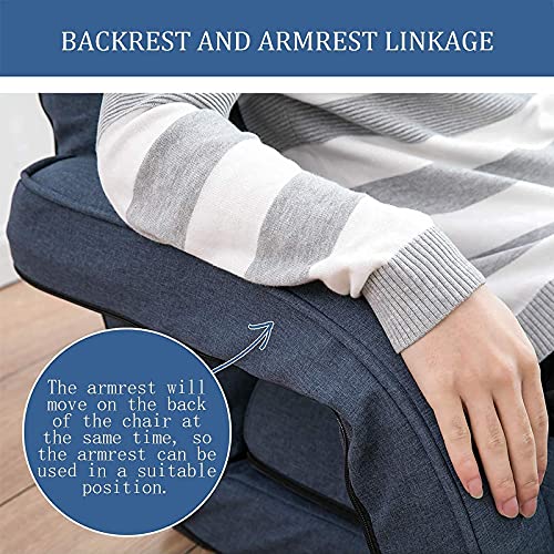 Floguor 42-Position Adjustable Floor Chair, Chaise Lounge Indoor, Folding Lazy Sofa With Armrests And A Pillow Padded Adults Gaming Chairs For Living Room, Bedroom Factory Price (Blue) 8803Bl #TOP6