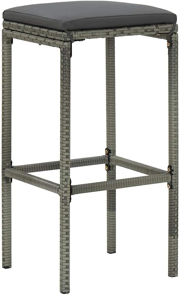 vidaXL 2/3/4/6x Bar Stool with Cushions Poly Rattan Counter Seat Multi Colors