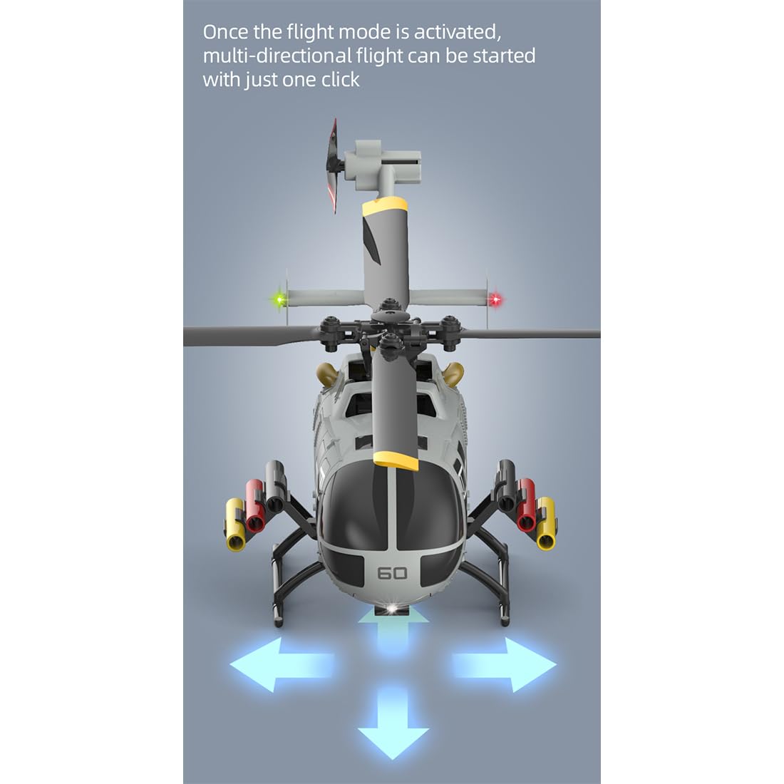 1/48 RC Hubschrauber, C186S BO105 Hubschrauber, 2.4GHz 6CH Flybarless Hubschraubermodell mit Optical Flow, Höhenhaltung, Brushless Motor & 6G Modus, Geschenk für Erwachsene, RTF