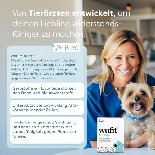 Dr. SAM wufit Dogs Tabletten – Ergänzungsfuttermittel zur Unterstützung der Magen-Darm-Funktion nach exklusiver Tierarzt-Rezeptur, für Hunde ab 40kg (1-Monatspackung)