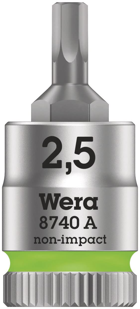 8740 A Zyklop bit Socket with 1/4" Drive with Holding Function, 2,5 x 28 mm