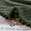 DISSA Fleece Blanket Throw Size – 51x63, Olive Green – Soft, Plush, Fluffy, Fuzzy, Warm, Cozy – Perfect Throw for Couch, Bed, Sofa - with Pompom Fringe - Flannel Blanket Throw Blanket #2