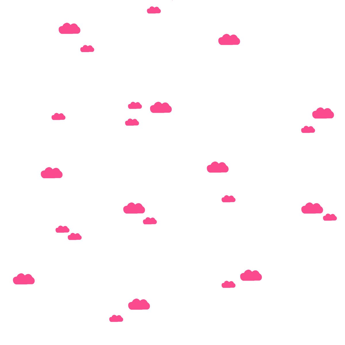 Mini Clouds Vinyl Wall Sticker - Neon Pink