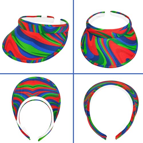 Image of 2 Pack Sun Visor Hats Women Men Clip On Wide Brim Visors Hat Outdoor Sports Golf Beach Travel Tennis Caps