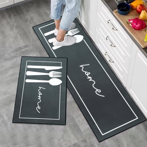 7VSTOHS Lot de 2 Tapis de Cuisine Antidérapants, Tapis de Cuisine...
