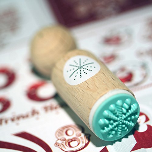 Luck Christmas Snowflake Dotted Round Rubber Stamp - Very Mini - Xmas Craft #TOP3
