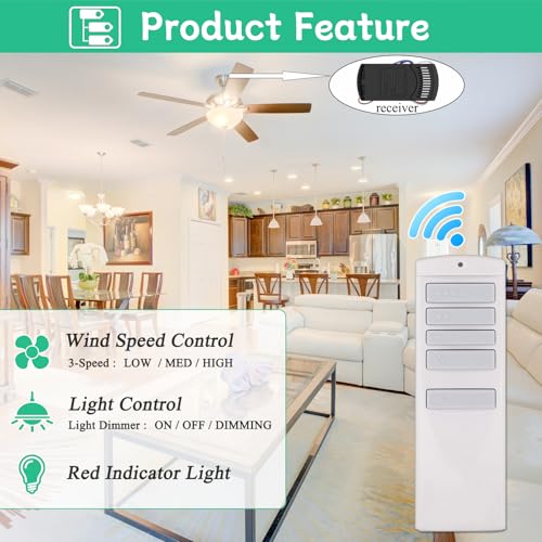Image of Universal Ceiling Fan Remote Control Kit Replacement for Harbor Breeze