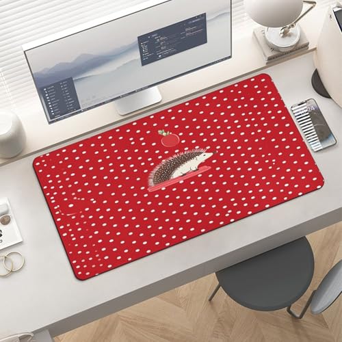 Red Polka Dot Hedgehog Desk Pad plástico antideslizante miniatura 6