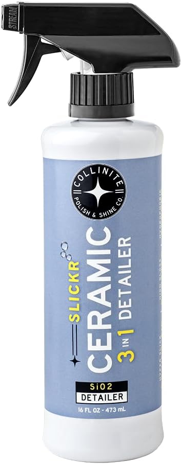 Slickr Ceramic 3 in 1 Detailer- Extremely Slick, Do-It-All Gloss Booster+Drying Aid+Hydrophobic Coating Topper+Clay Lubricant. Fast Spray& Wipe Results on Auto Paint, Trim & Glass (16 fl oz)