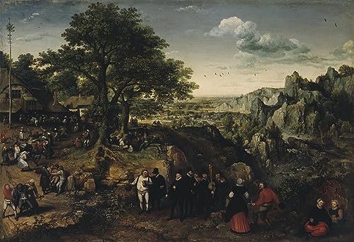 Toile Lucas Van Valckenborch fete rurale paysage peinture murale salon 60x90cm