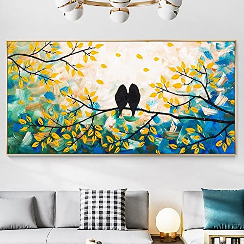 Peinture à l'huile abstraite de grand arbre multicolore fait main 40x40 cm