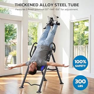 YOLEO Gravity Inversion Table for Back Pain Relief 2026 New Inversion Table w/Heat and Massage Lumbar Pad Back Stretcher Machine 300 lbs